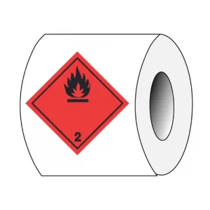 rollo de etiquetas clase 2 gases inflamables