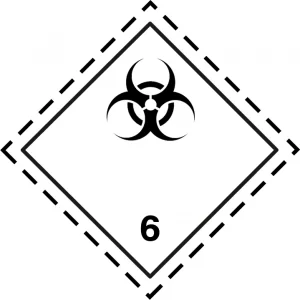Etiqueta clase 6.2 materias infecciosas